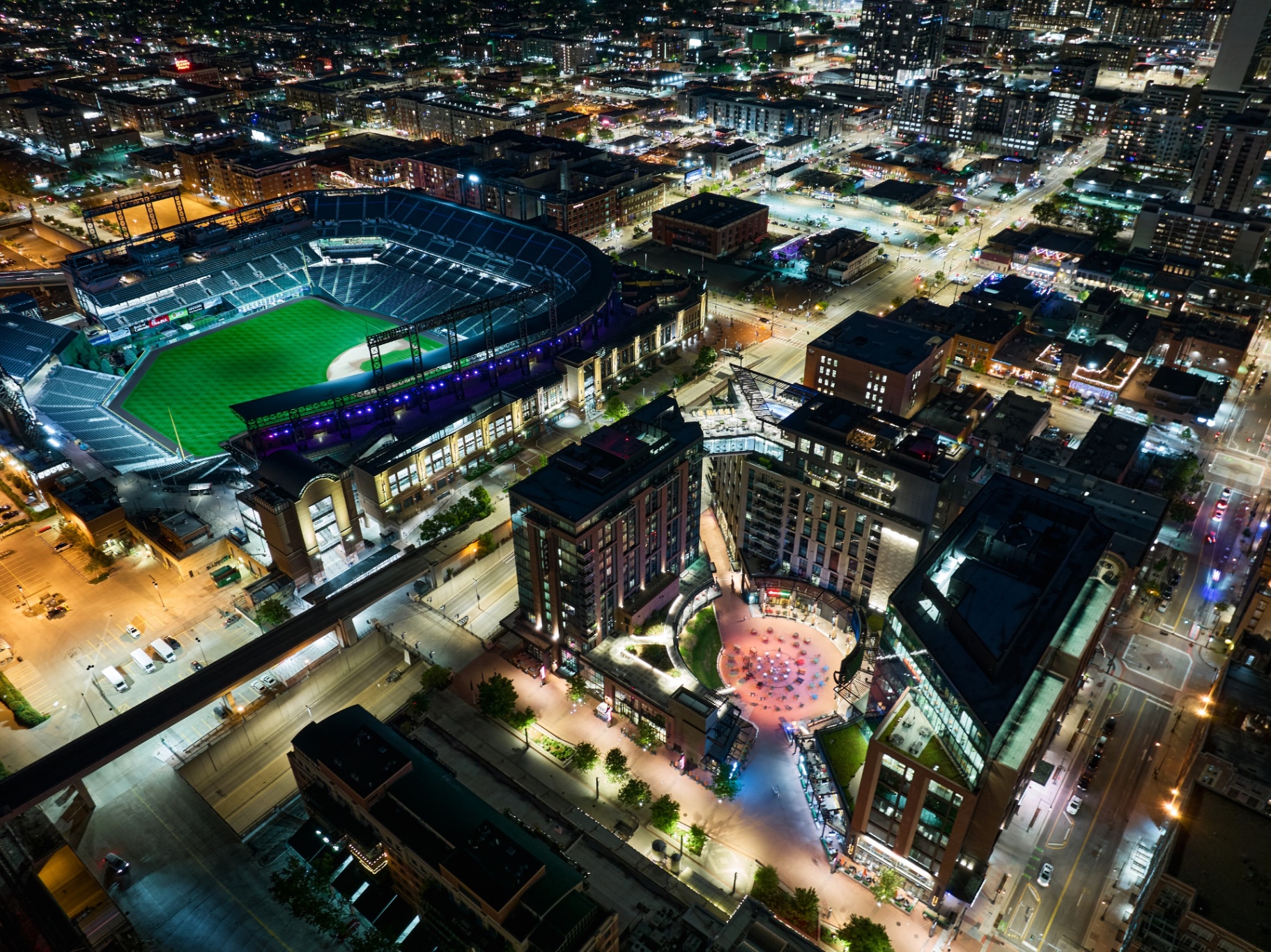 Coors Field and surrounding Ballpark District