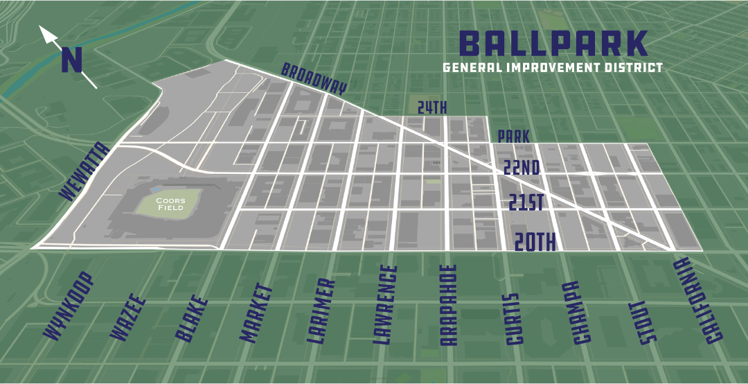 Ballpark District boundary map